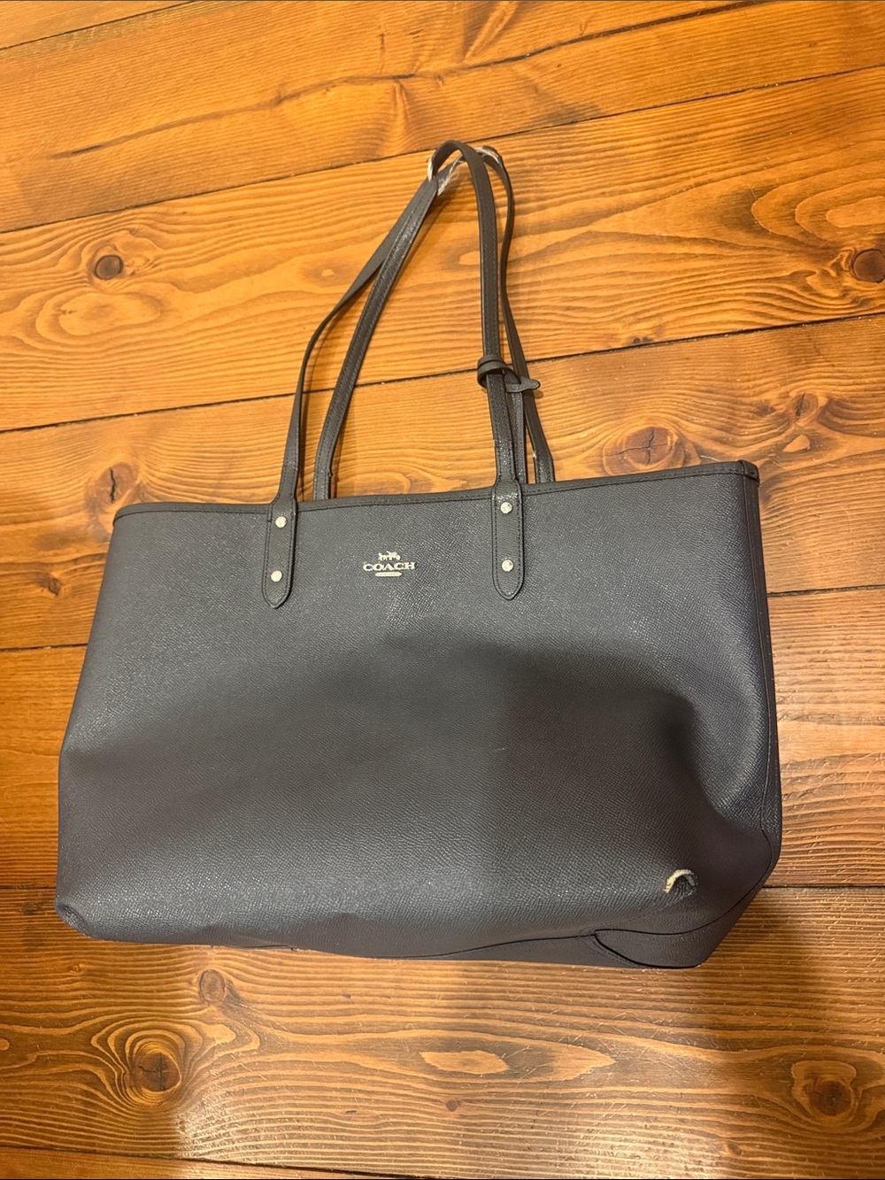 Coach Black Pebbled Leather Shoulder Tote